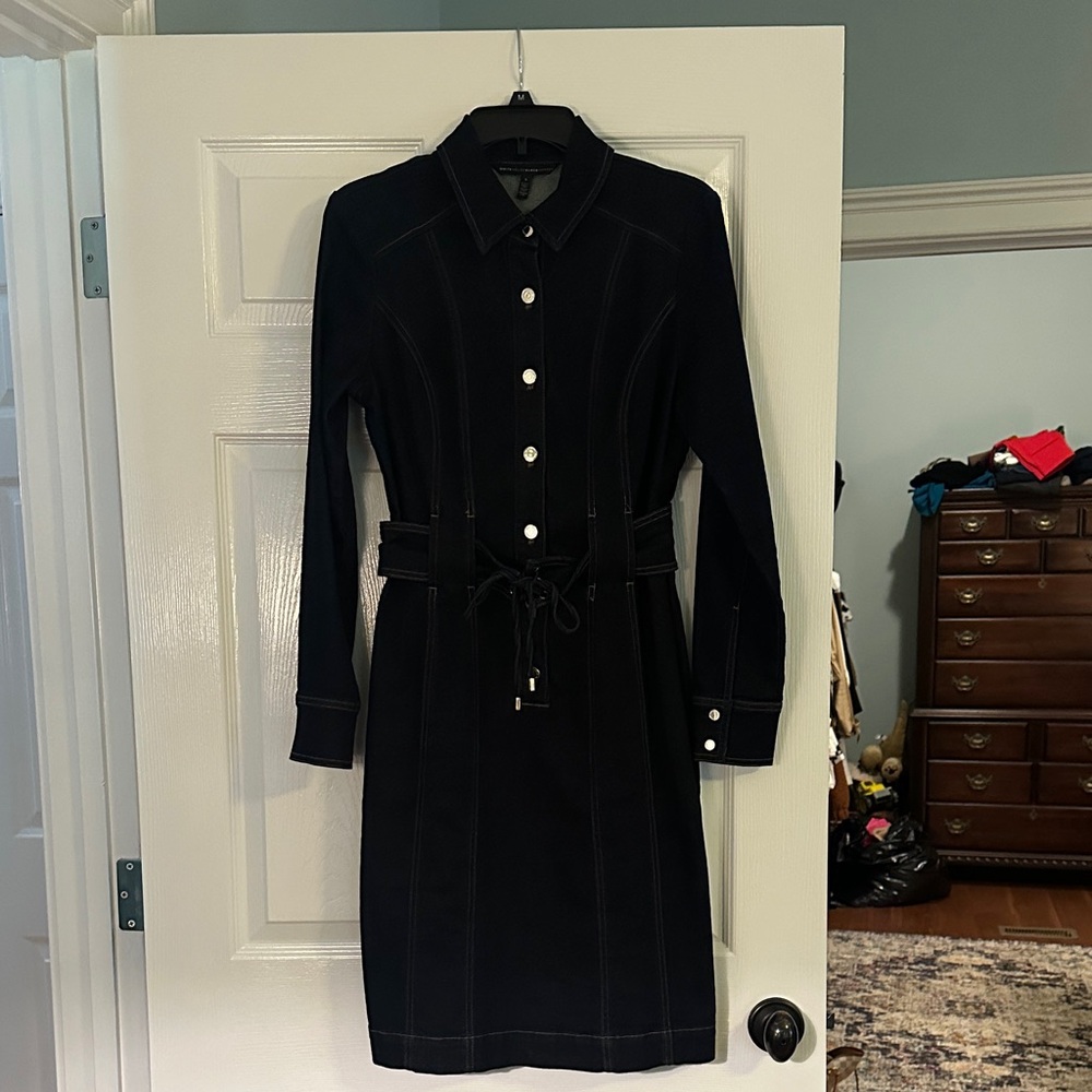 White House Black Market Black Long Sleeve Dress